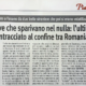 Ritaglio di giornale sul ritrovamento in Romania di un furgone rubato a un autonoleggio fasanese.